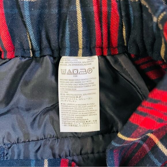 Banana Republic blue red plaid preppy flannel cropped ankle  Hayden pants 0 - Picture 6 of 6